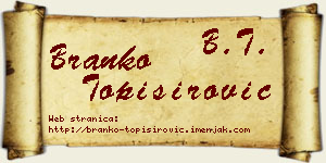 Branko Topisirović vizit kartica